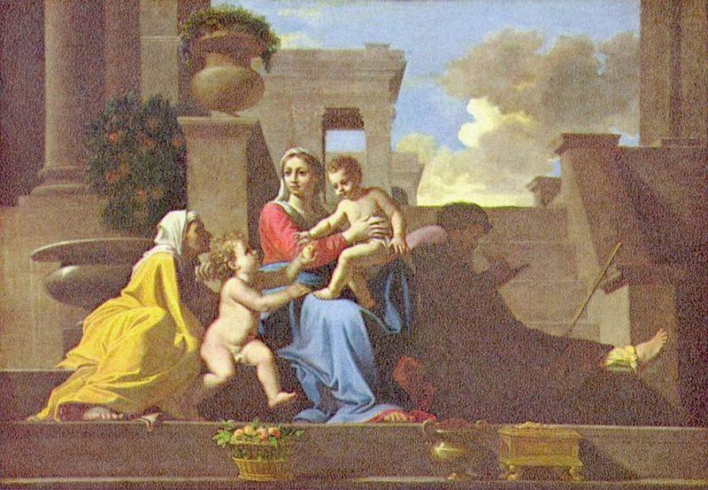Heilige Familie auf der Treppe, Nicolas Poussin